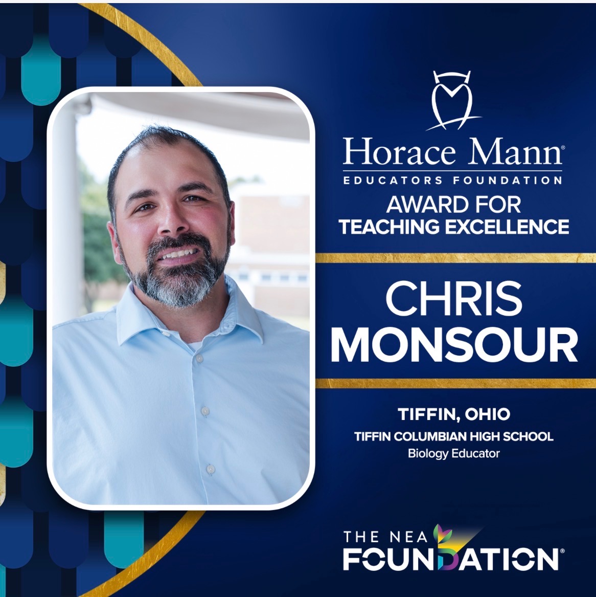 Columbian teacher Chris Monsour earns national teaching award
