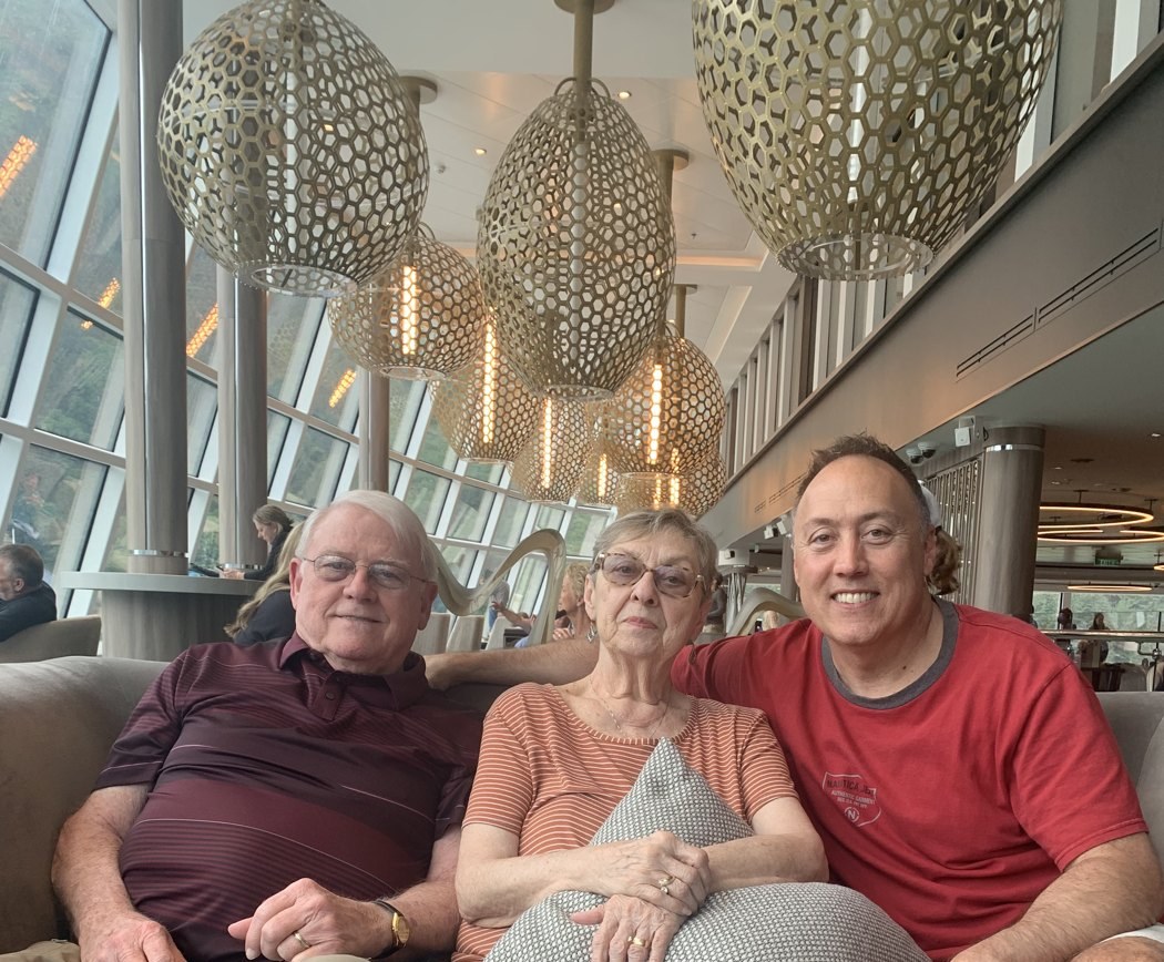 Greg Williamson with his parents