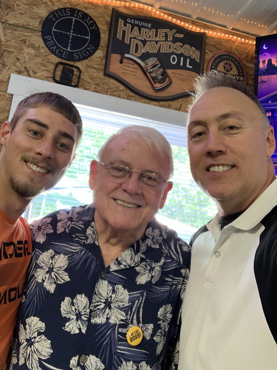 Greg Williamson with his father and his son