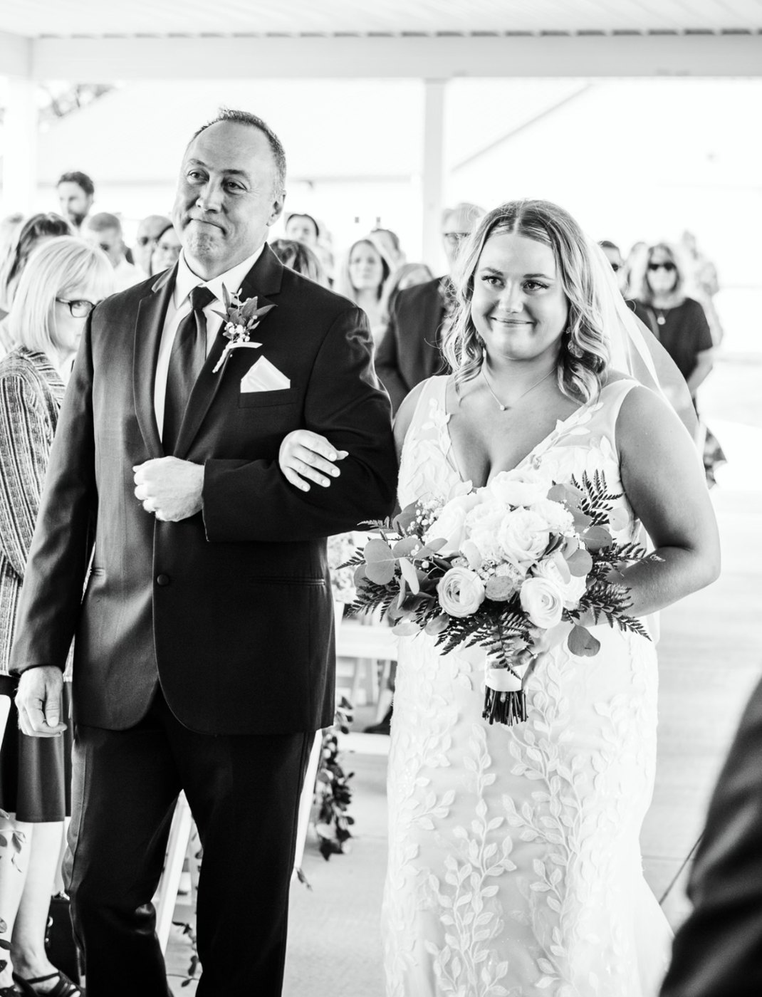Greg Williamson walks his daughter down the aisle